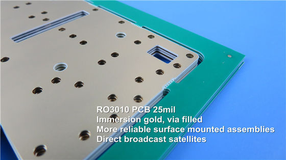Argent à haute fréquence d'immersion de revêtement de la carte PCB 50mil de Rogers RO3010