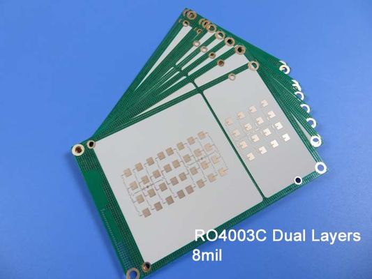 8mil RO4003C PCB haute performance à deux couches immersion or noir sérigraphie