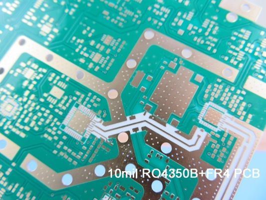 Panneau hybride de carte PCB de 4 couches établi sur Rogers 10mil RO4350B et FR-4
