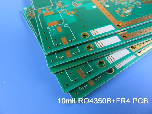 Panneau hybride de carte PCB de 4 couches établi sur Rogers 10mil RO4350B et FR-4
