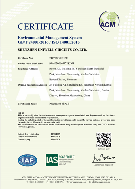 LA CHINE Bicheng Electronics Technology Co., Ltd certifications